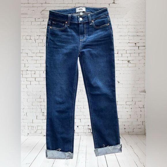 PAIGE Raw Hem Ankle Jeans Size 25” RUN BIG - Picture 2 of 9